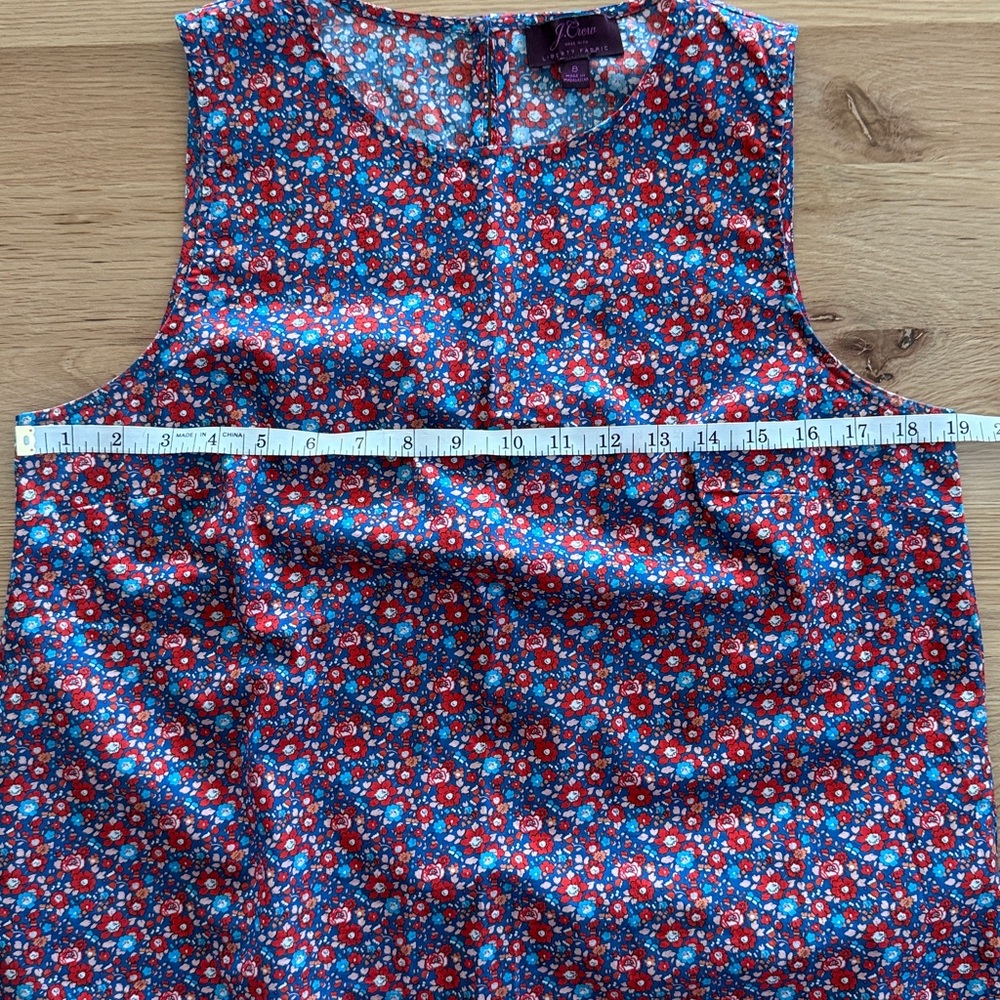 J. Crew Floral Sleeveless Blouse in Red and Blue - Picture 5 of 5